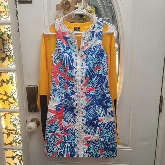 Lily Pulitzer Star Fish Dress Sz 0 Like New - Picture 3 of 9